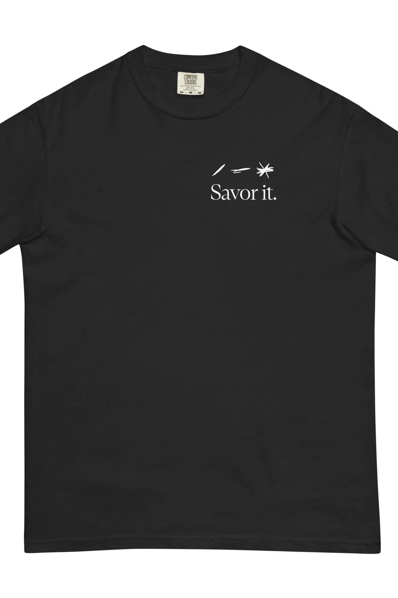 Unisex garment dyed heavyweight t shirt black front 688809eceff7c